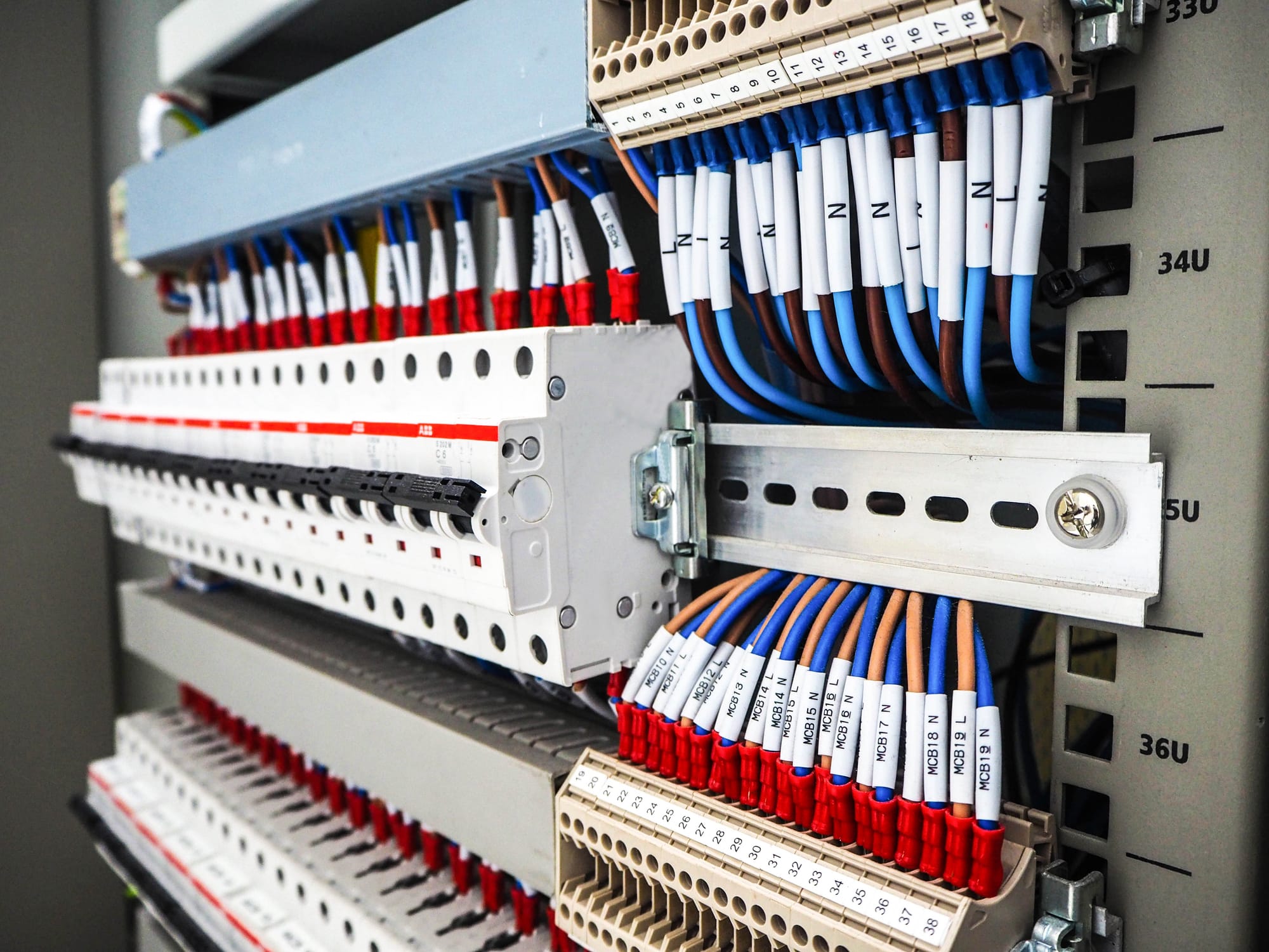 Inside view of a PLC control panel showing components - what is a PLC control panel from Keltour.